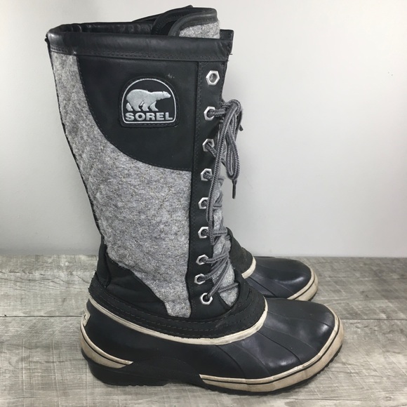 Sorel Shoes - Sorel NL1619 Sorelli Waterproof Rain Leather Gray Lace Up Womens Boots Size 7